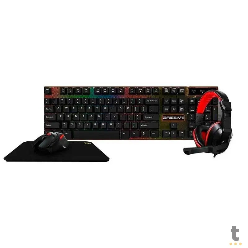 Kit Gamer KWG Aries M1 Lite - Teclado USB + Mouse + Headset + Mousepad Truedata